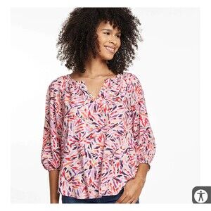 BeachLunchLounge color paint blouse top AKIRA TOP - BUTTERFLIES SZ M NEW